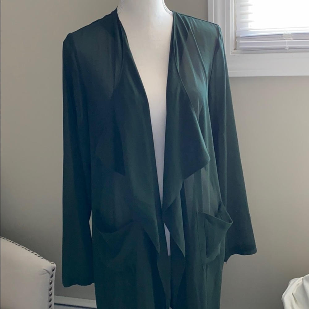Naked Wardrobe sheer forest green Kimono